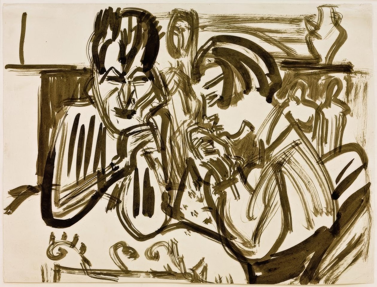 Casal à mesa de Ernst Ludwig Kirchner