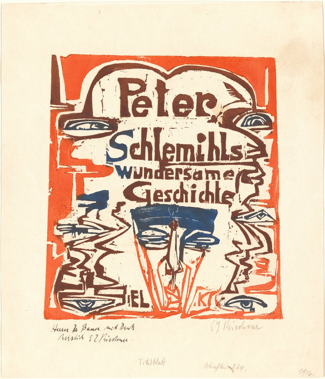 História Maravilhosa de Peter Schlemihl (página de título) de Ernst Ludwig Kirchner