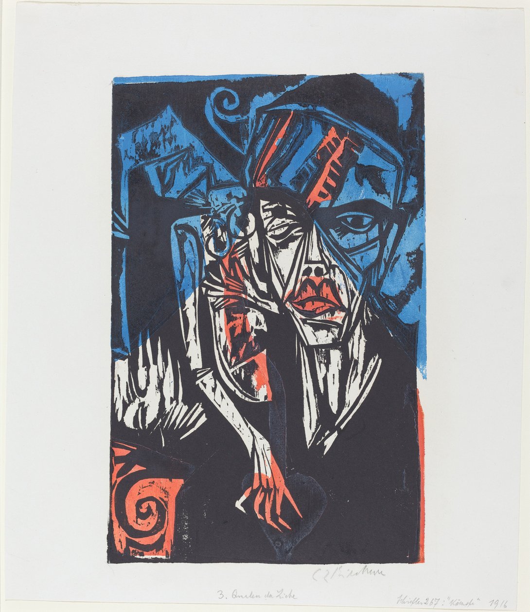 A maravilhosa história de Peter Schlemihl: lutas. Tormentos do Amor (A Maravilhosa História de Peter Schlemihl: Batalhas. As Agonias do Amor) de Ernst Ludwig Kirchner