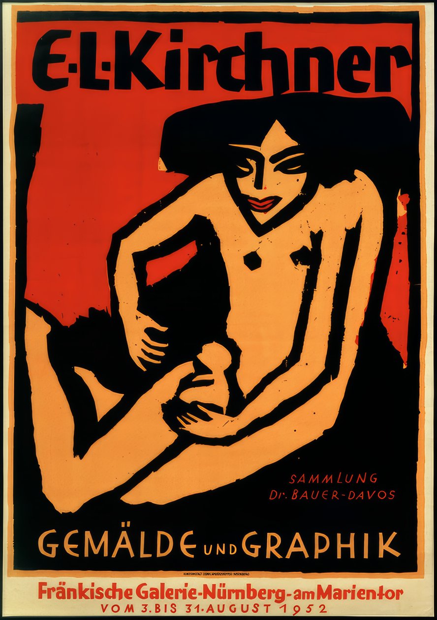 Cartaz da exposição ELK, Galeria da Francônia, Nuremberg, 1952 de Ernst Ludwig Kirchner