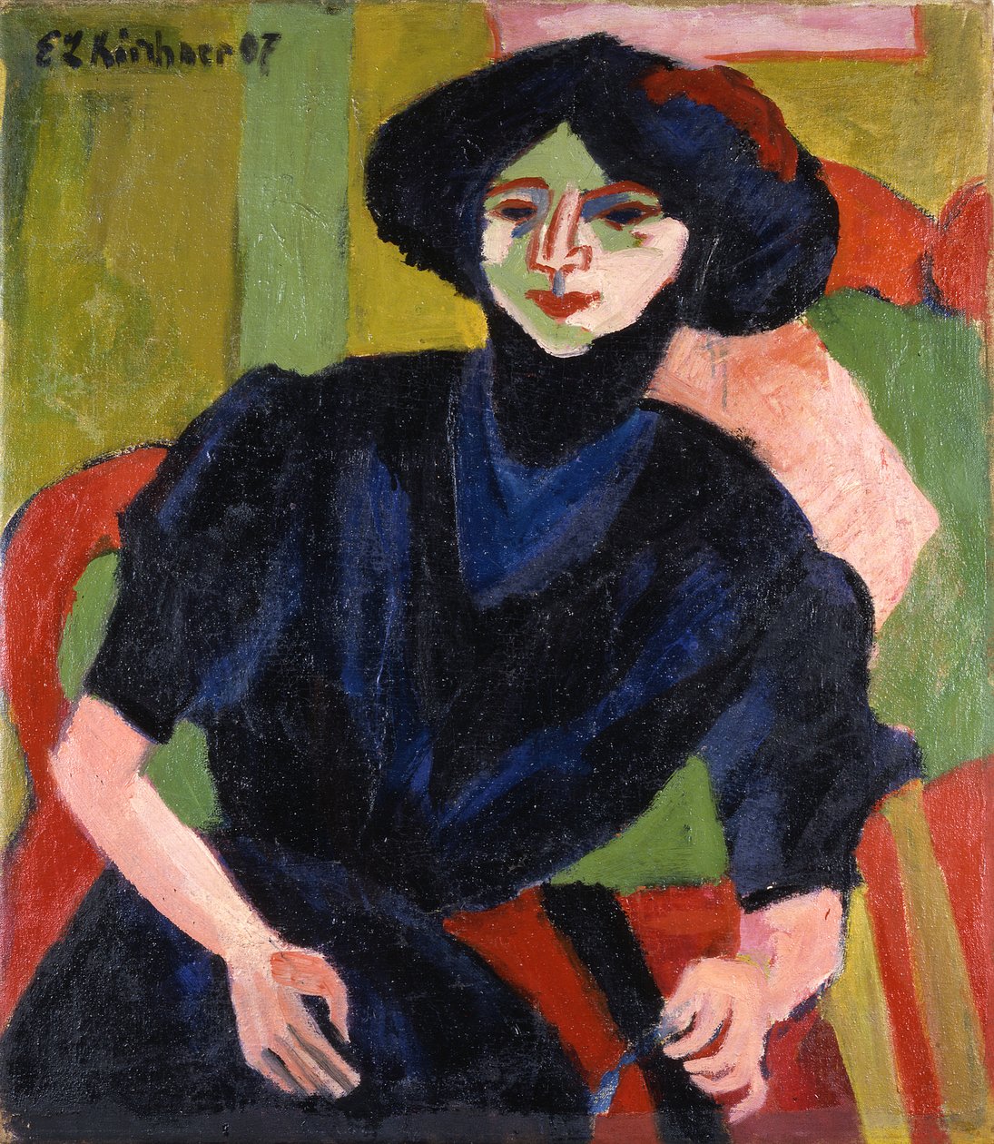 Retrato de uma mulher de Ernst Ludwig Kirchner
