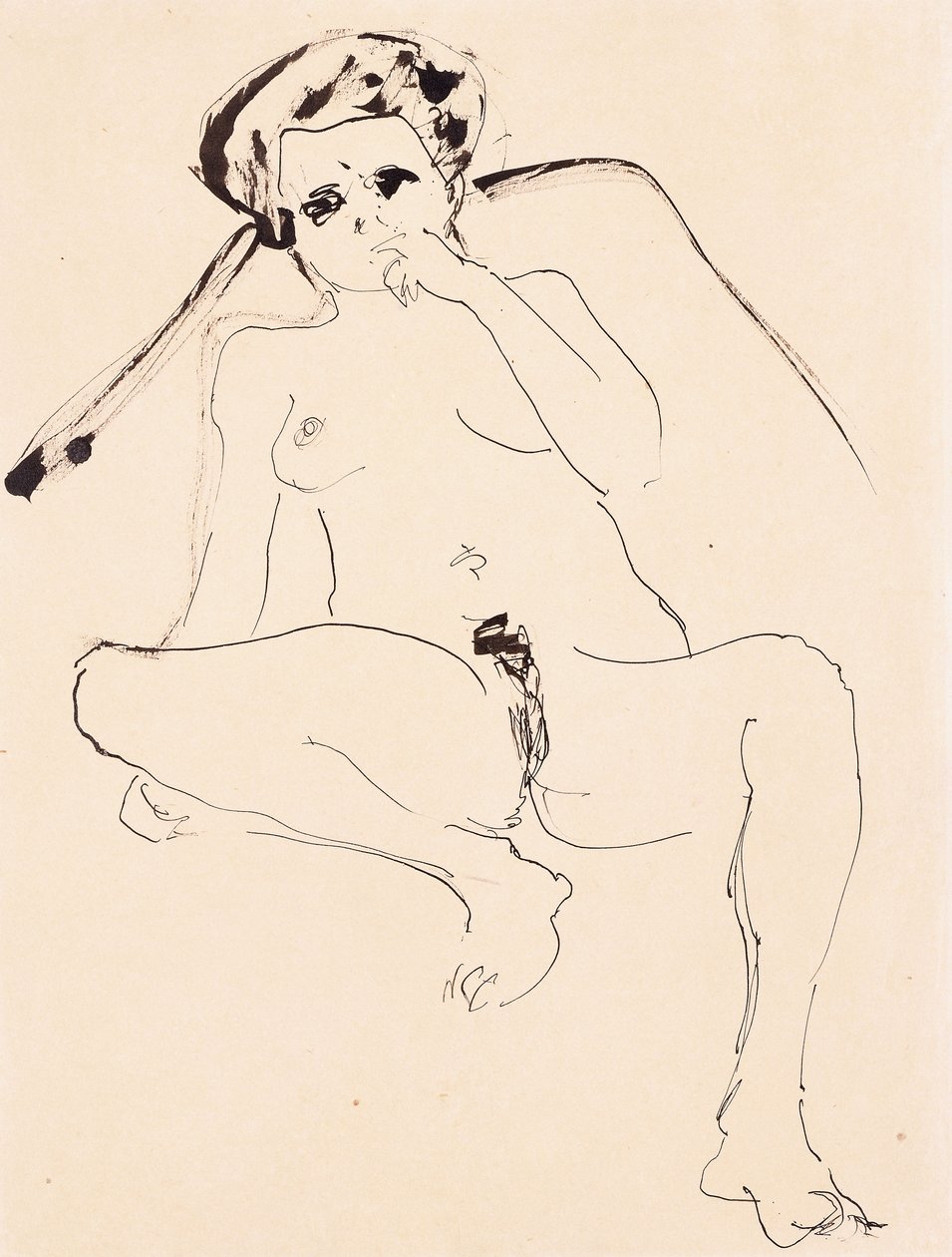 Nude reclinado; Mentir, 1919 de Ernst Ludwig Kirchner