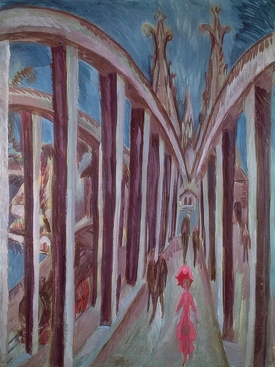Ponte do Reno, perto de Colônia. 1914 de Ernst Ludwig Kirchner