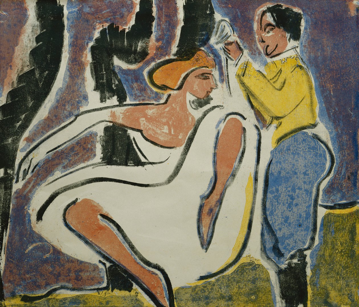 Dança de casal russo; Russisches Tanzerpaar, 1909 de Ernst Ludwig Kirchner