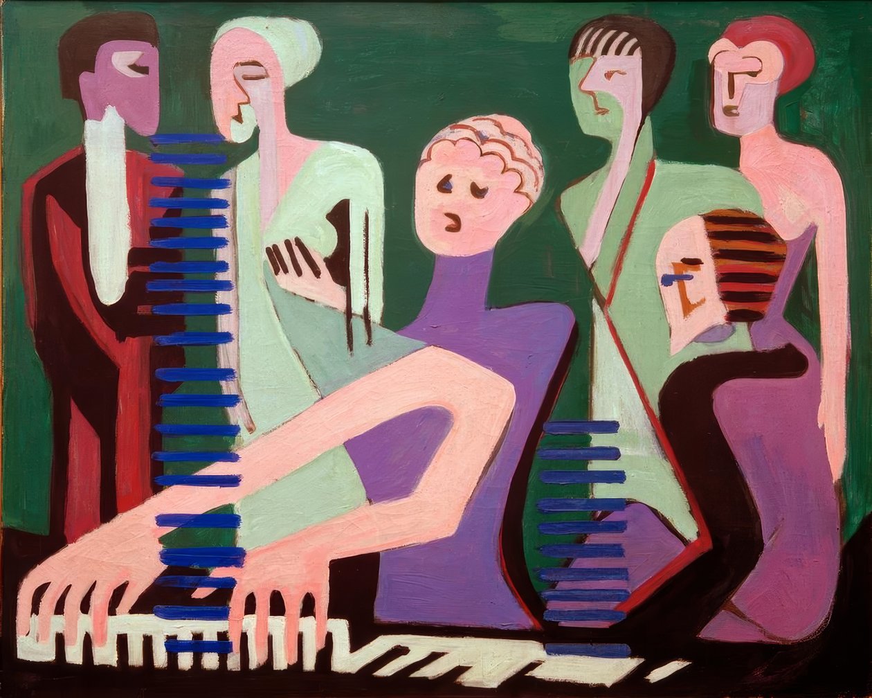 Cantor ao piano de Ernst Ludwig Kirchner