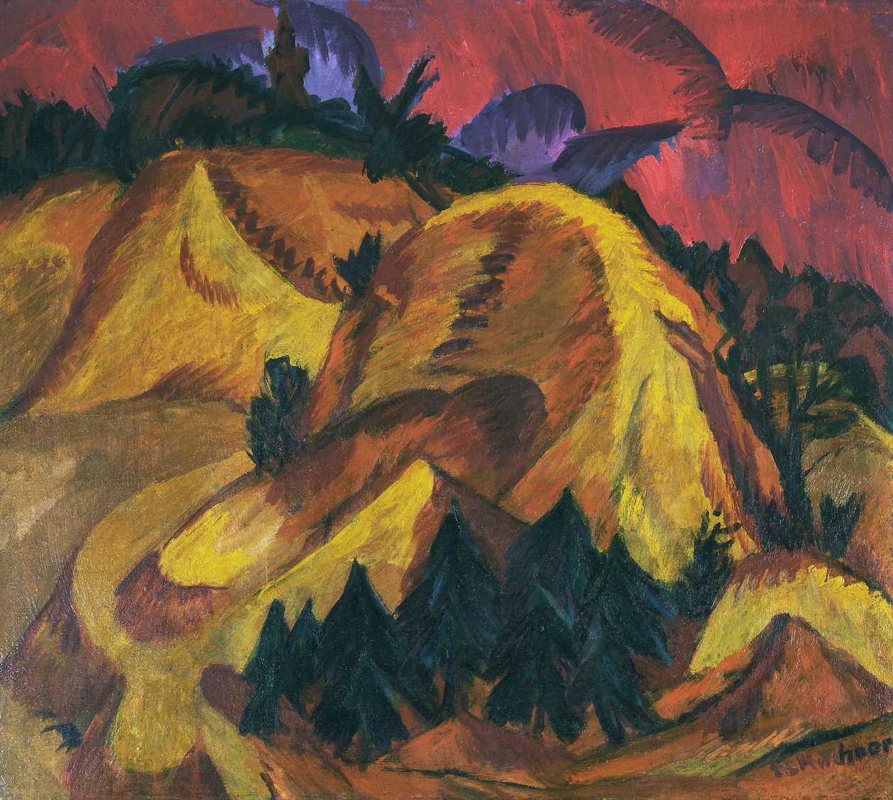Colinas de areia do Engadin de Ernst Ludwig Kirchner