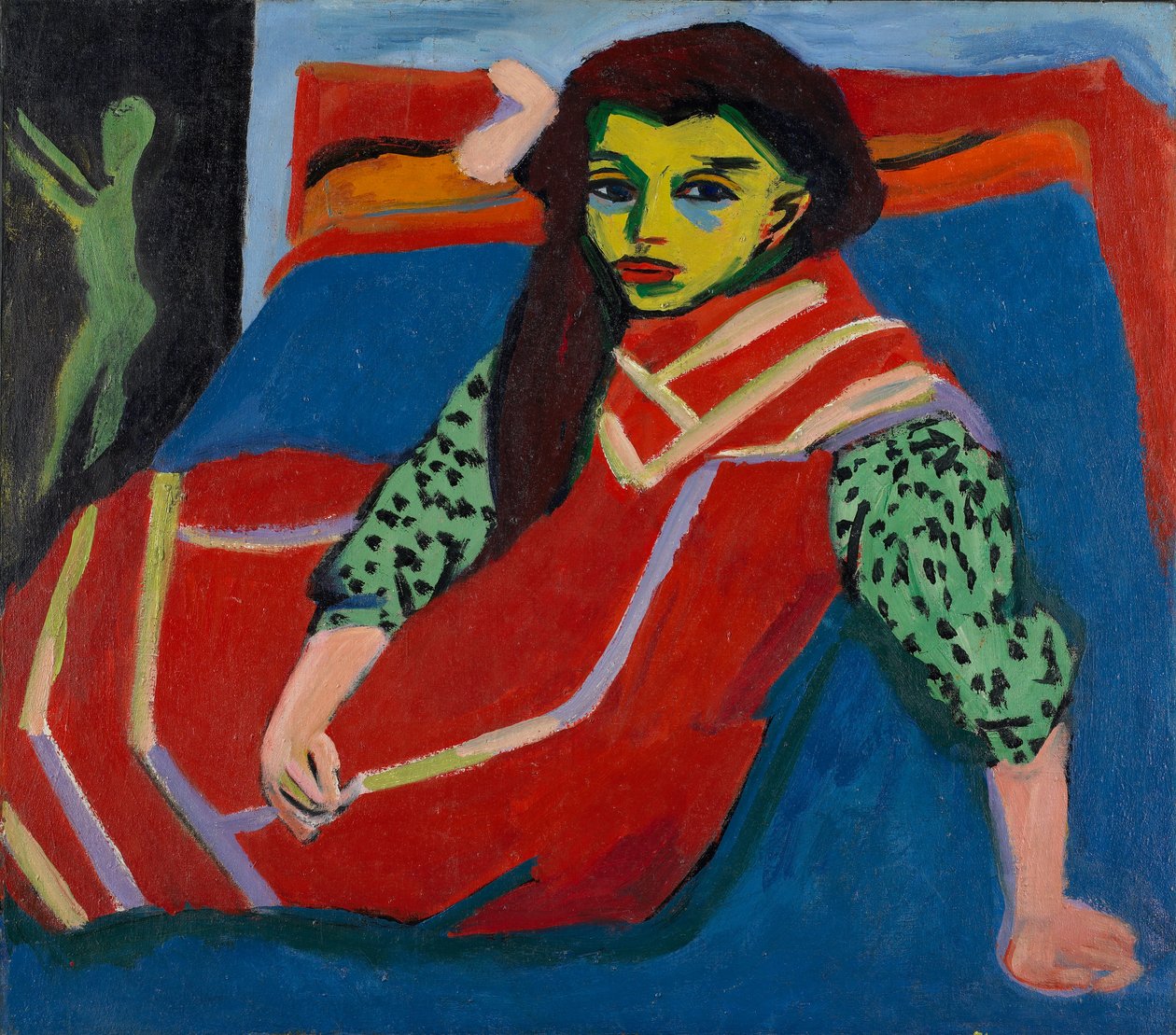 Garota sentada (Fränzi Fehrmann) de Ernst Ludwig Kirchner