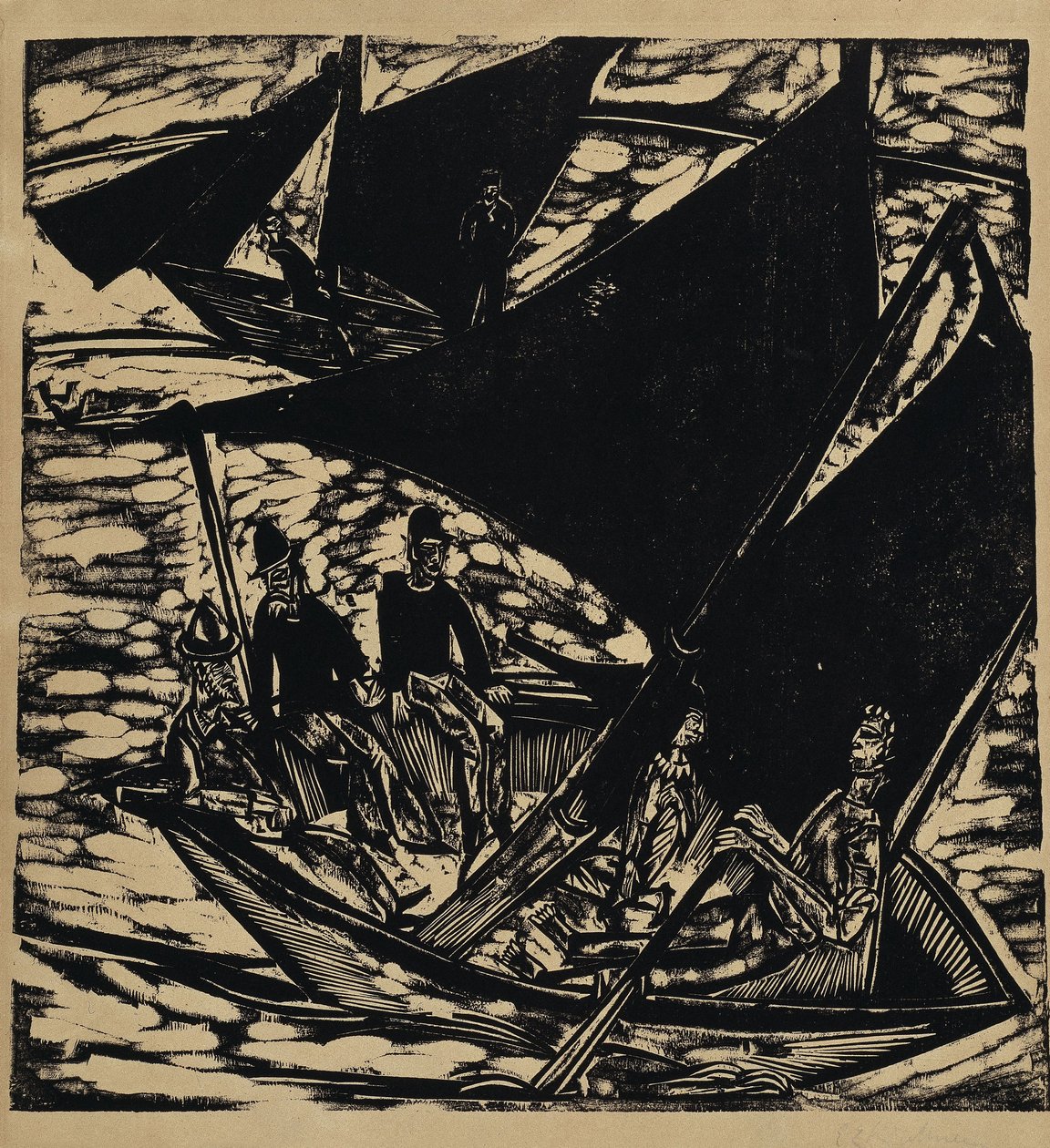 Barcos à vela perto de Fehmarn de Ernst Ludwig Kirchner