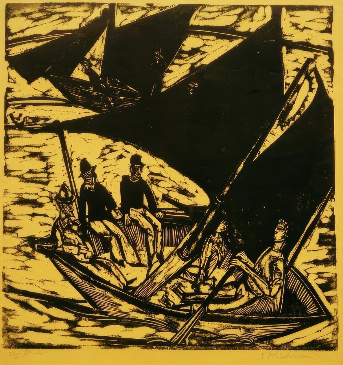 Veleiros em Fehmarn de Ernst Ludwig Kirchner