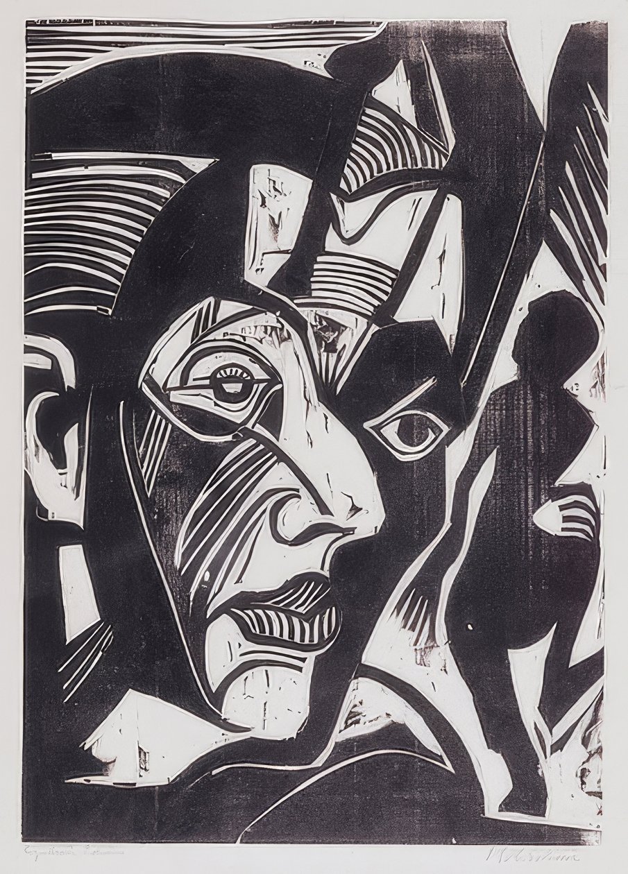 Auto-retrato (melancolia das montanhas). 1929 de Ernst Ludwig Kirchner