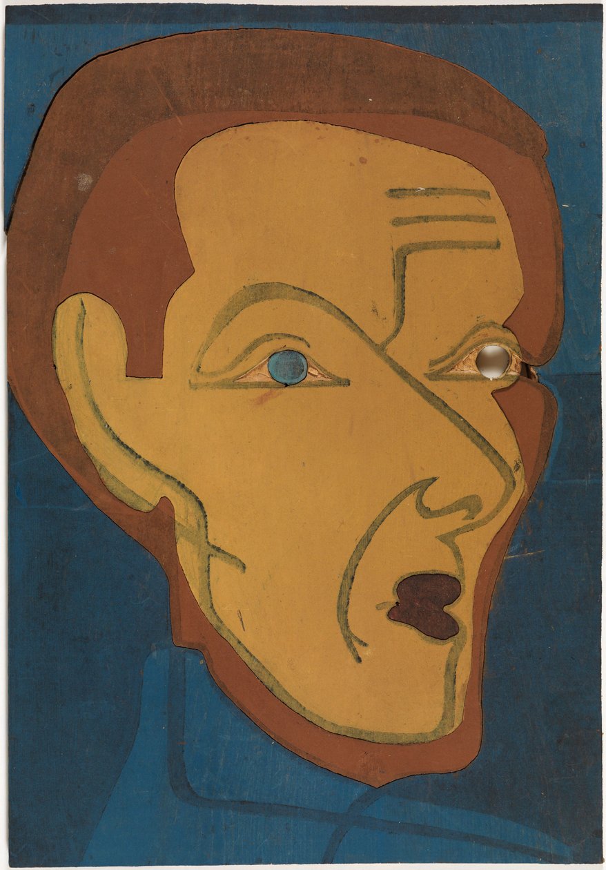 Autorretrato, xilogravura a cores I de Ernst Ludwig Kirchner