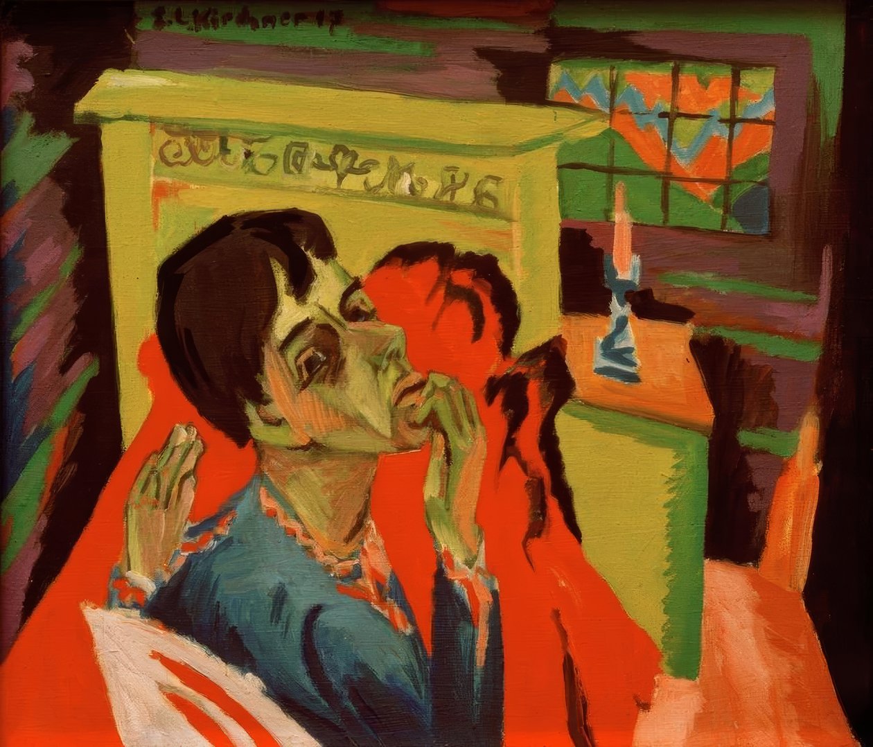 Auto-retrato como pessoa doente de Ernst Ludwig Kirchner