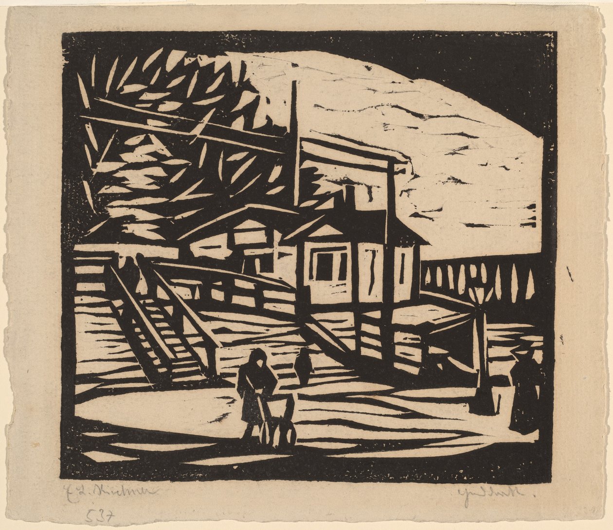 Galpão na margem do Elba de Ernst Ludwig Kirchner