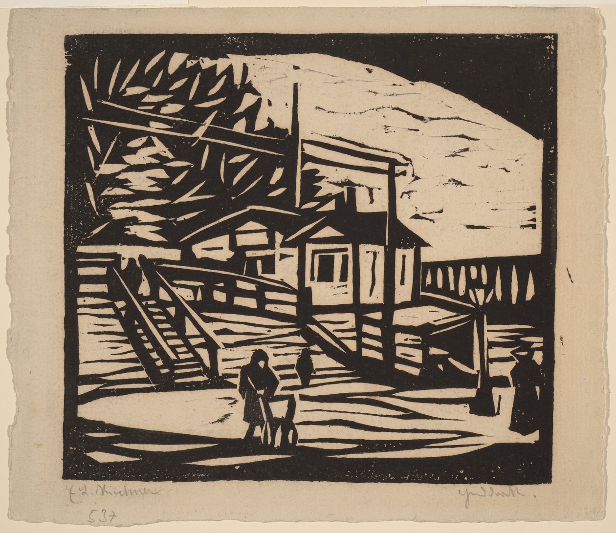 Barracão na margem do Elba de Ernst Ludwig Kirchner