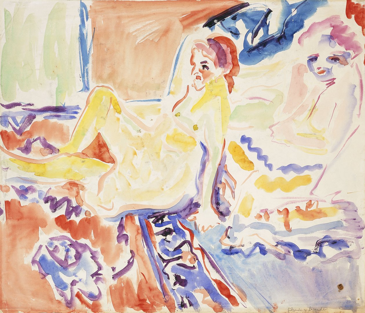 Sentado e Deitado de Ernst Ludwig Kirchner