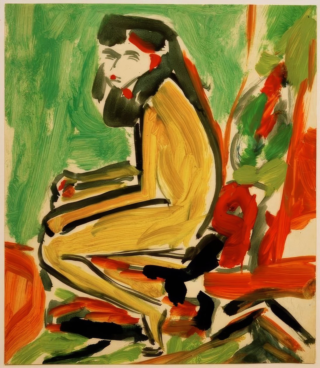 Fränzi sentado com cara branca de Ernst Ludwig Kirchner