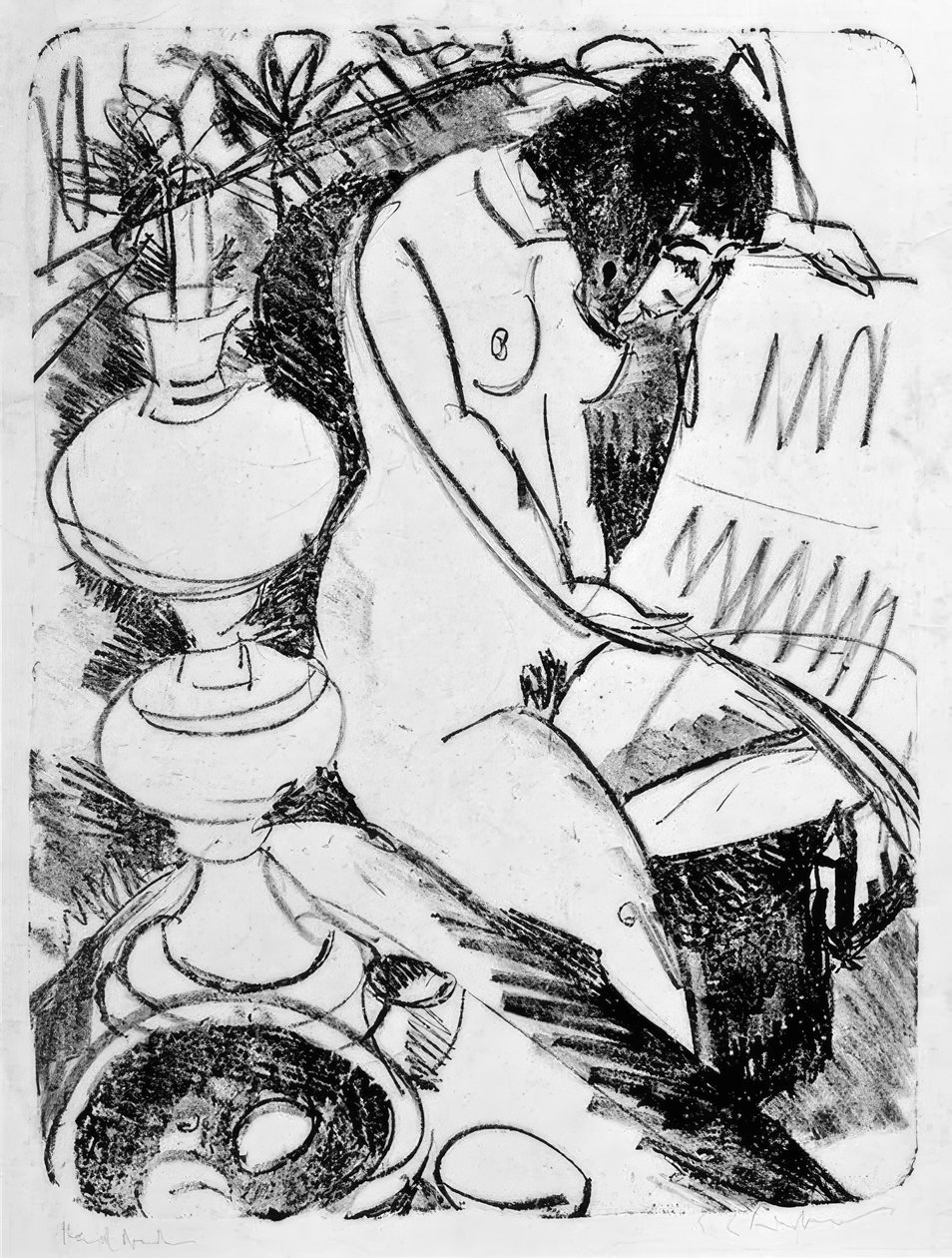 Ato de leitura sentado de Ernst Ludwig Kirchner