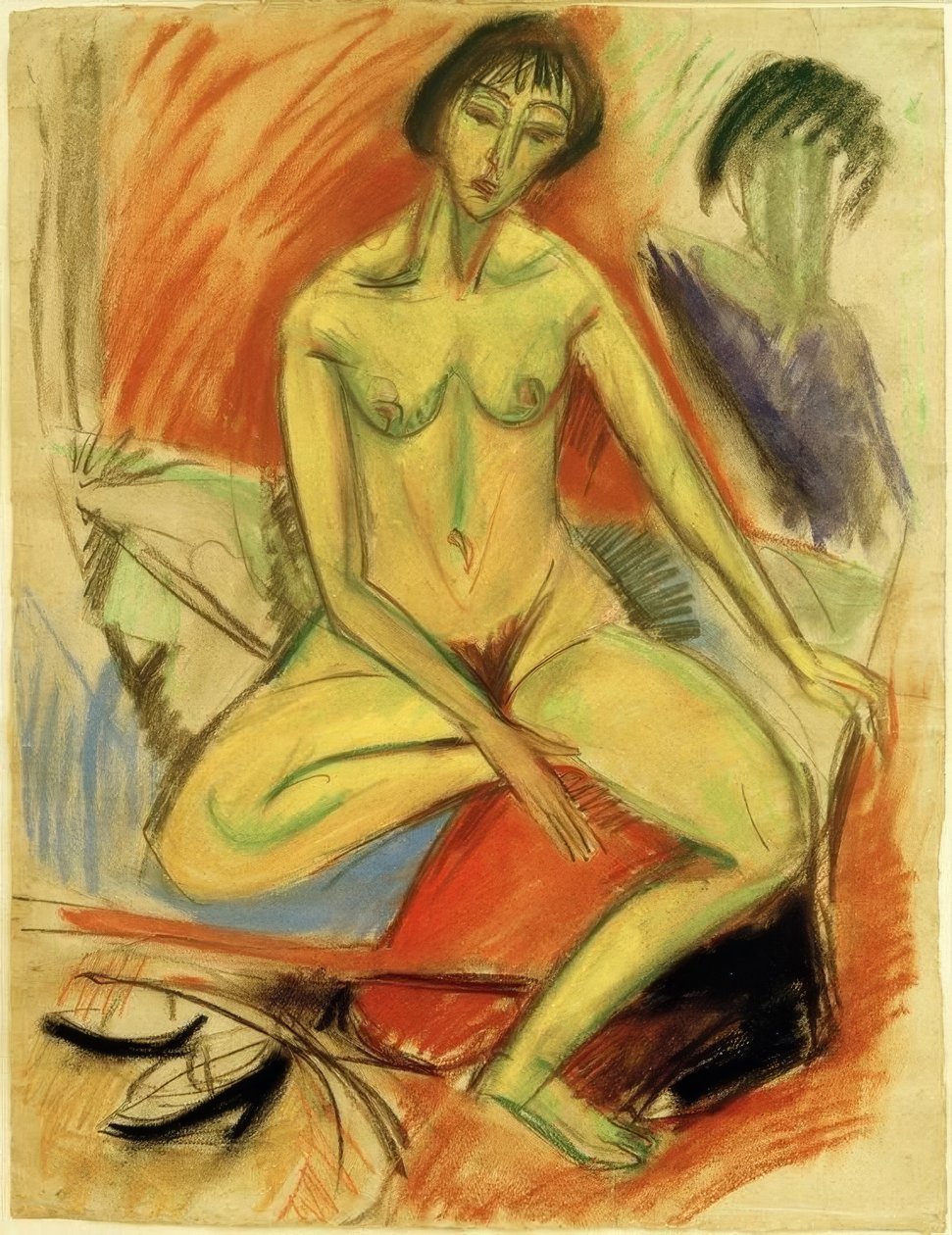 Sentado nu feminino de Ernst Ludwig Kirchner
