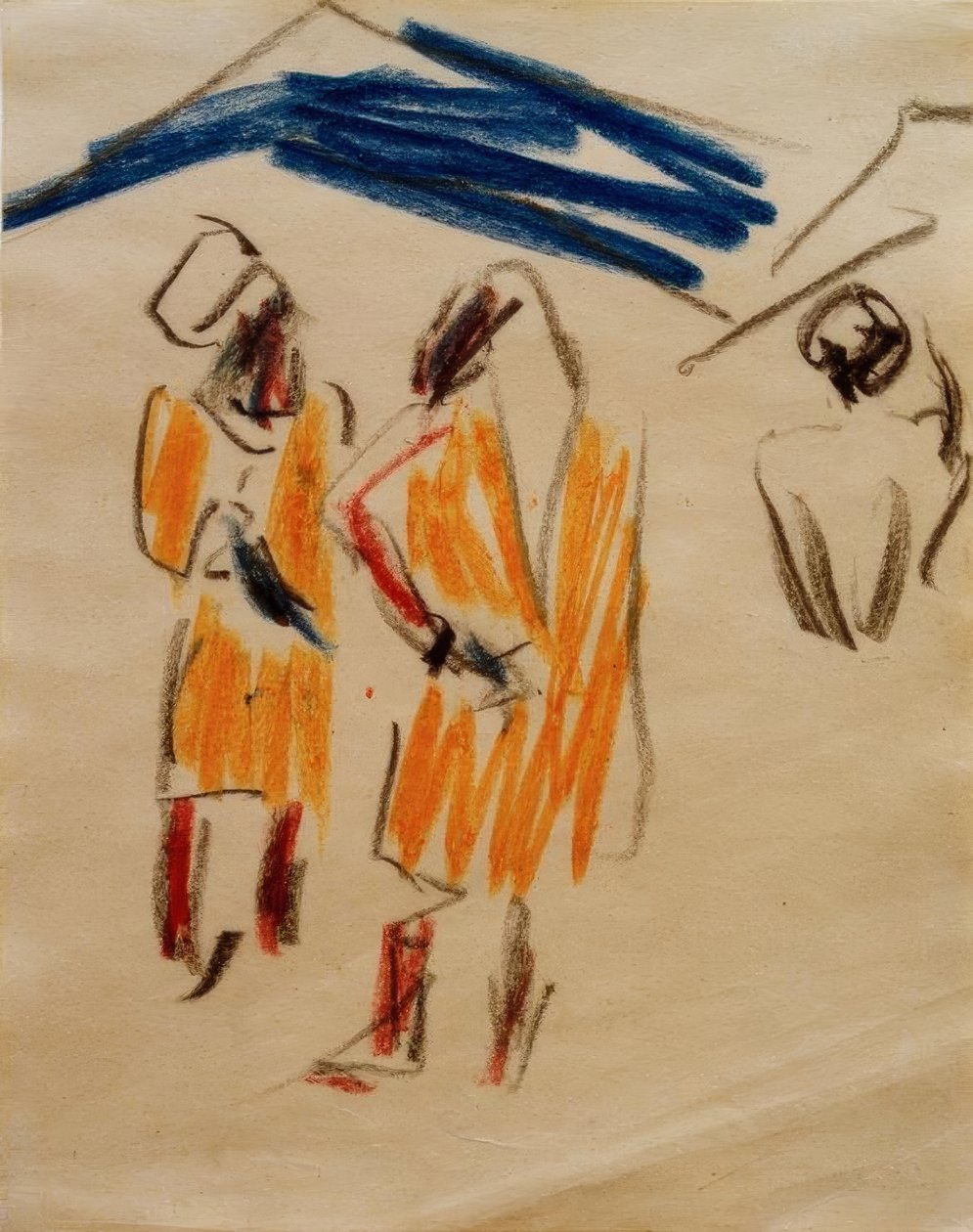 Esboço de dois marroquinos de Ernst Ludwig Kirchner