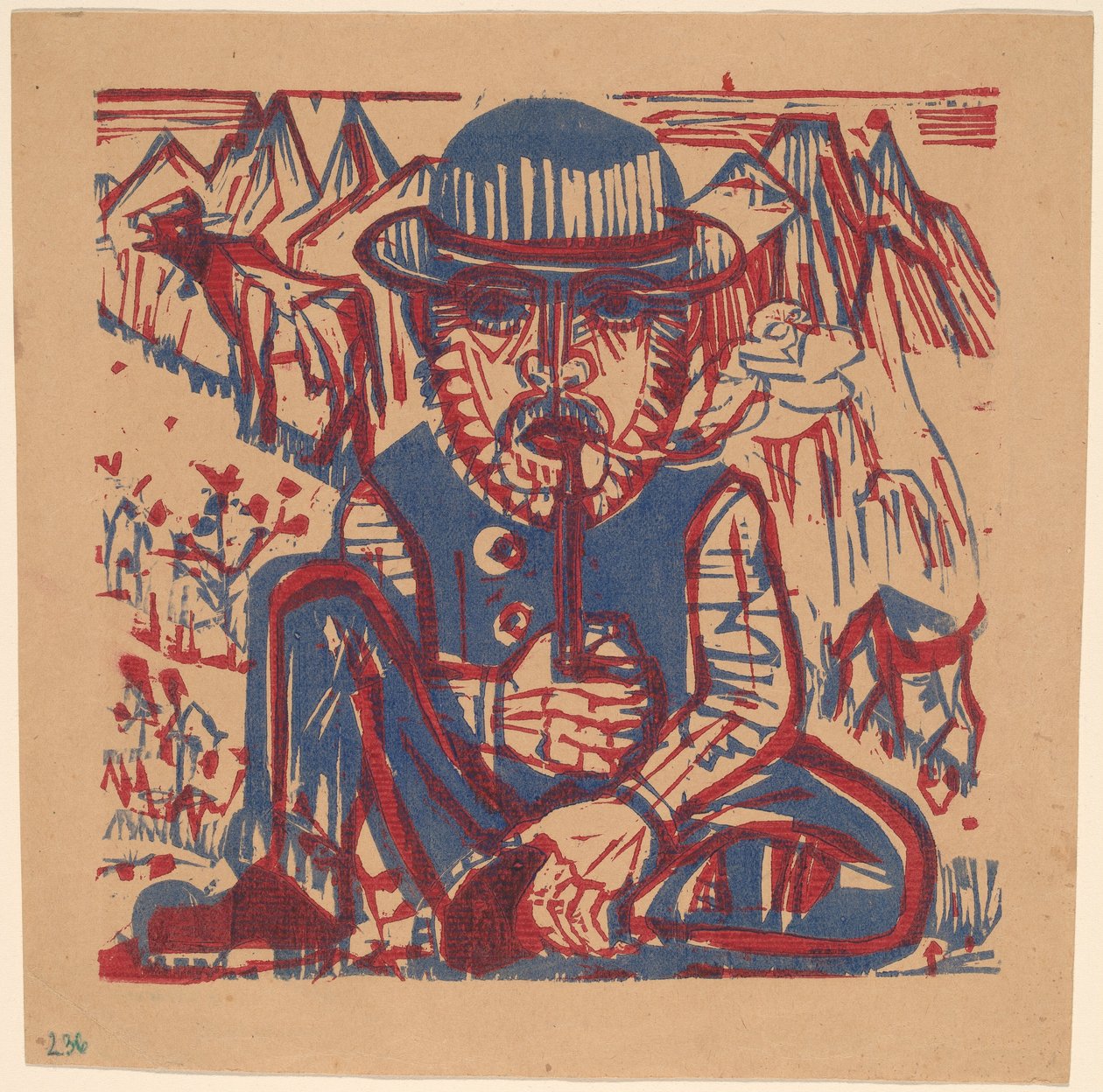 Camponês fumante de Ernst Ludwig Kirchner