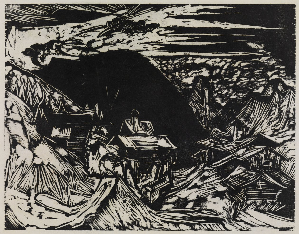 Stafelalp com o Altein e o Tinzenhorn de Ernst Ludwig Kirchner