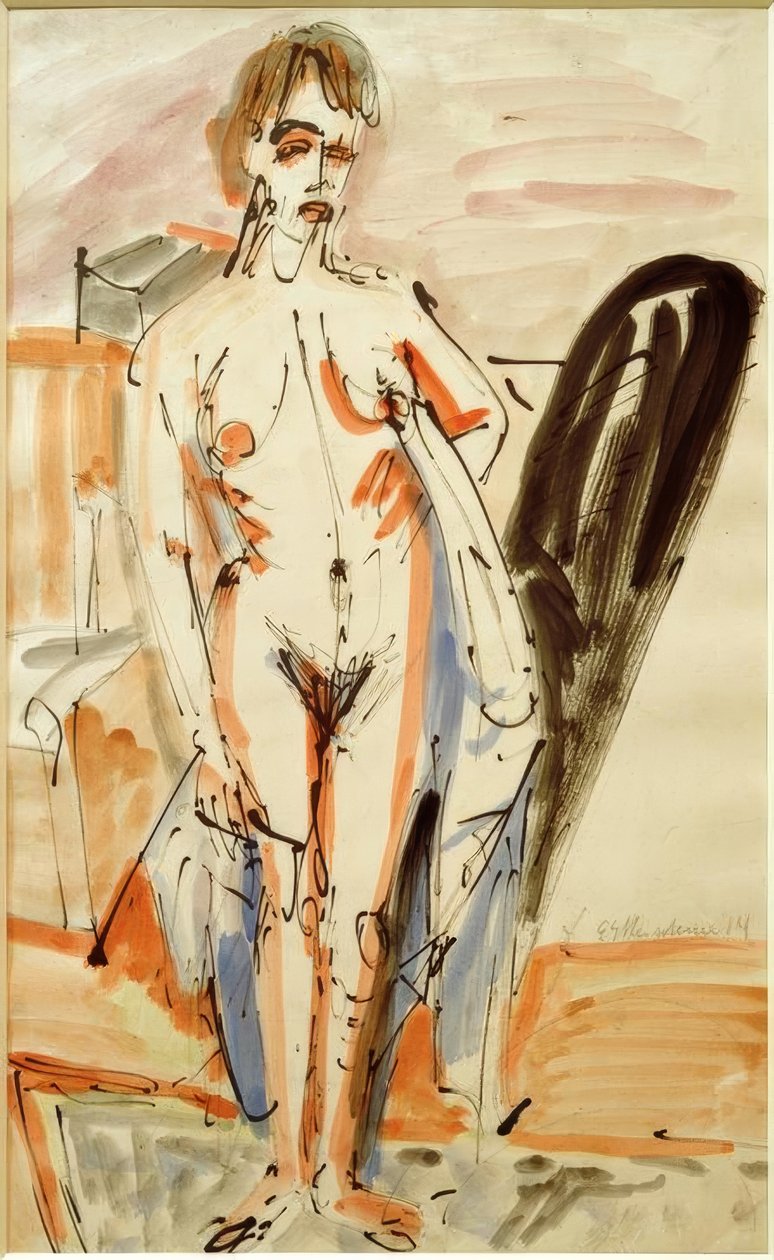 Nu em pé (mulher nua em pé) de Ernst Ludwig Kirchner