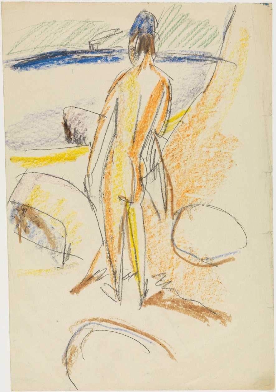Cena de sexo anal em pé «An den Steinen» (Fehmarn) de Ernst Ludwig Kirchner