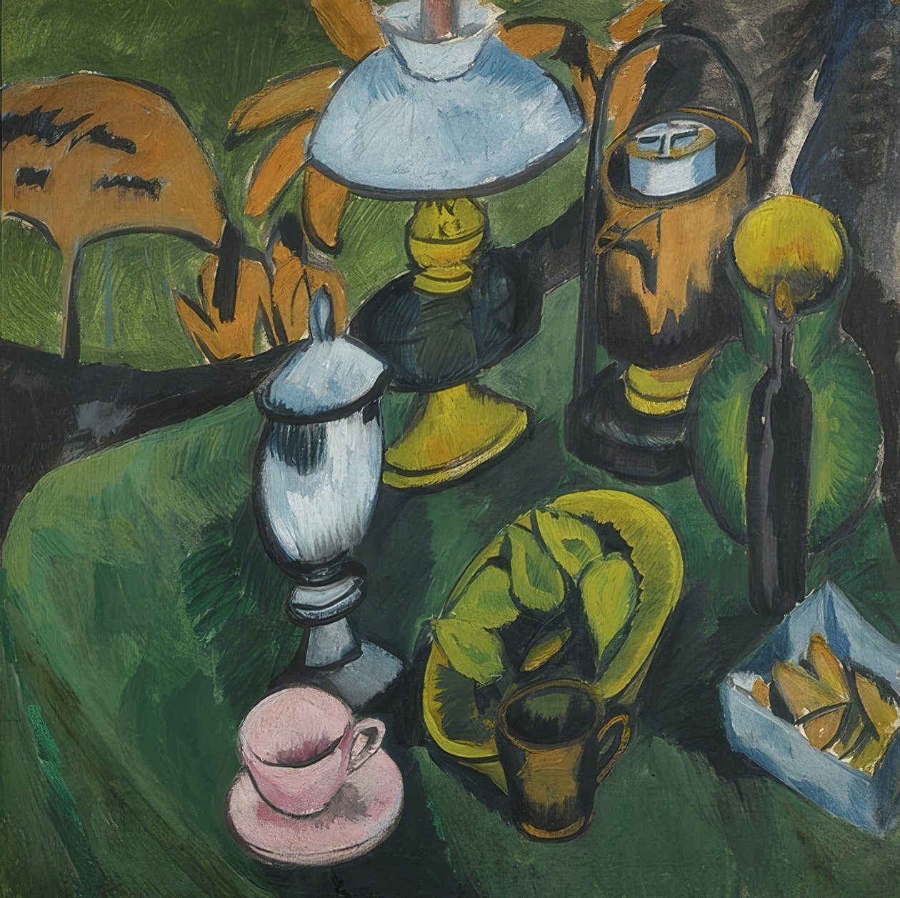 Ainda vida com uma lâmpada. Por volta de 1911 de Ernst Ludwig Kirchner