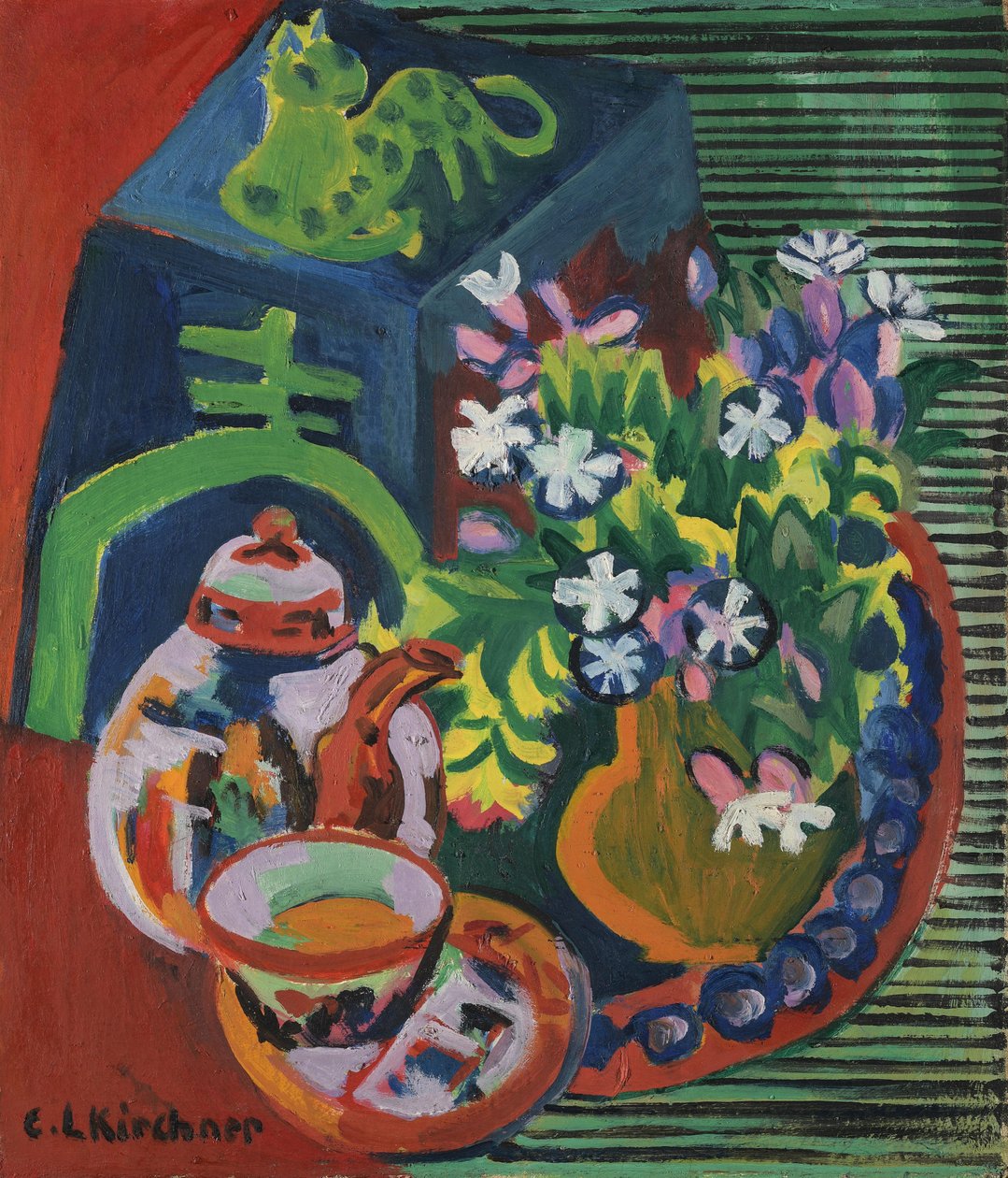 Natureza morta com porcelana chinesa de Ernst Ludwig Kirchner