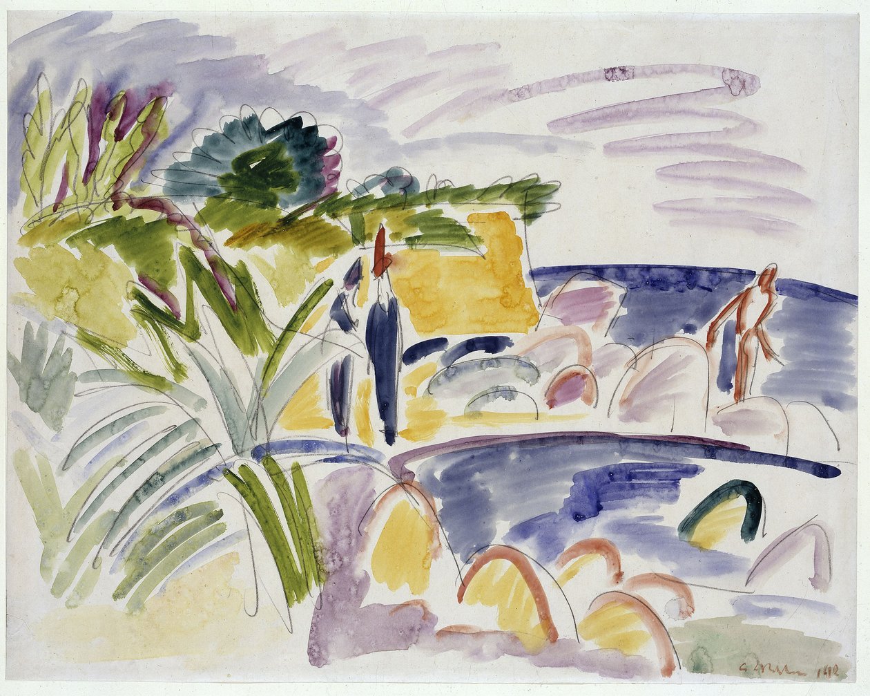 Praia em Fehmarn de Ernst Ludwig Kirchner