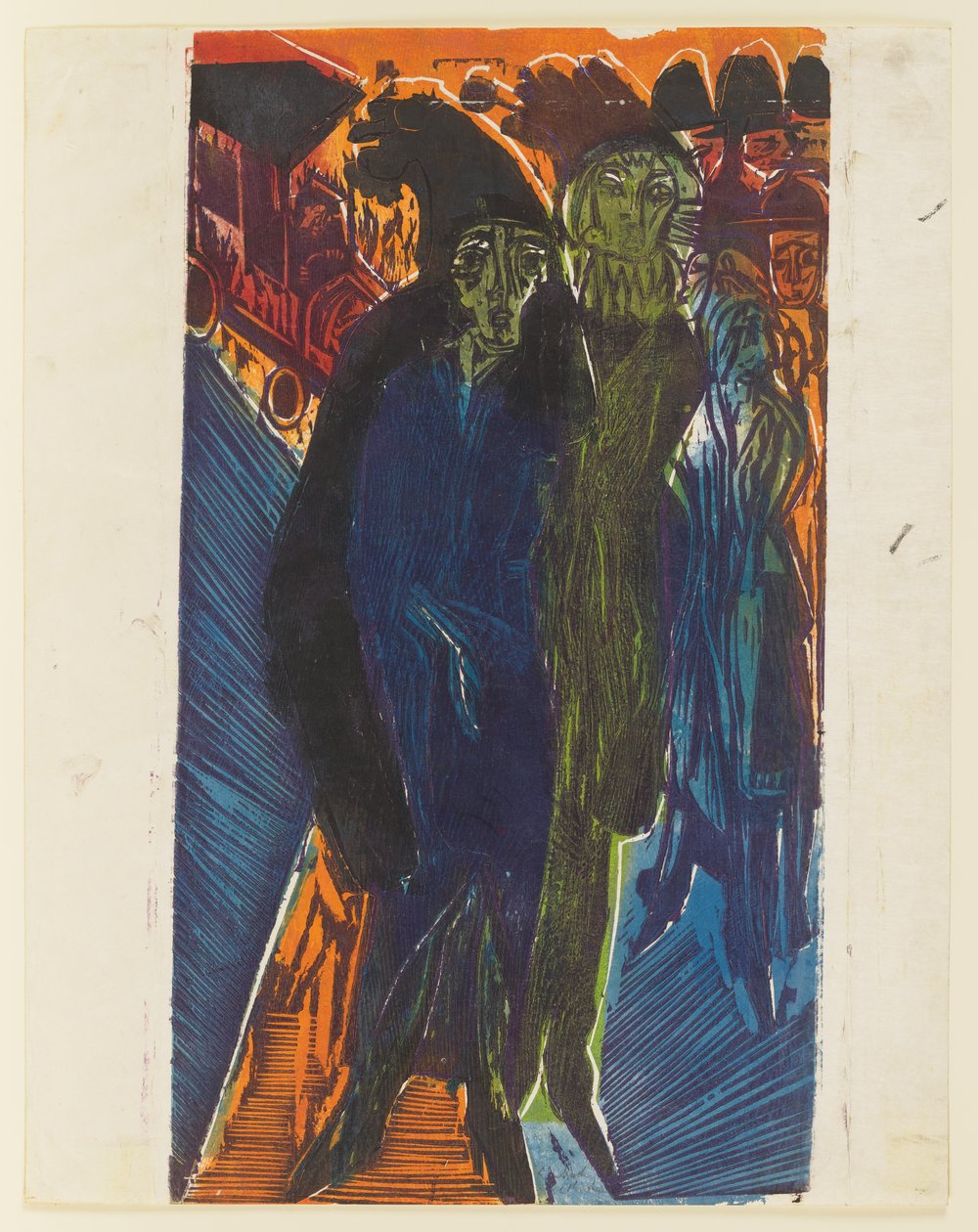 Cena de rua (inspirada no quadro «Cena de rua», de 1914) de Ernst Ludwig Kirchner