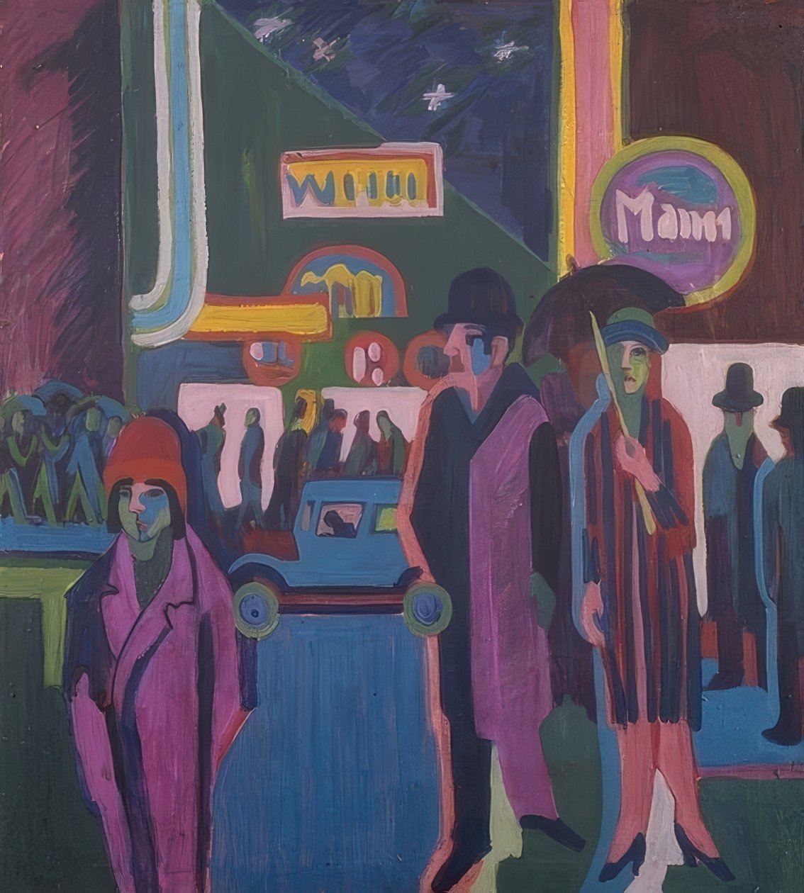 Cena de rua à noite. 1925 de Ernst Ludwig Kirchner