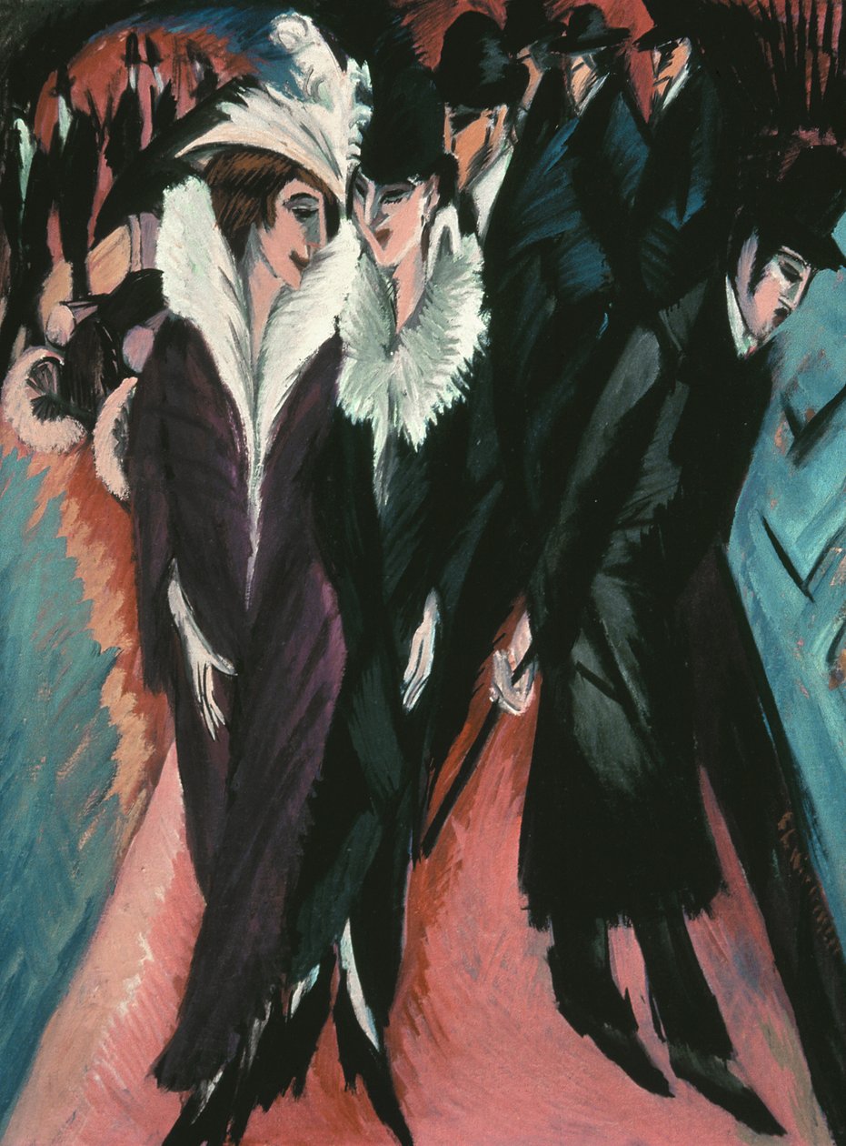 Rua, Berlim de Ernst Ludwig Kirchner