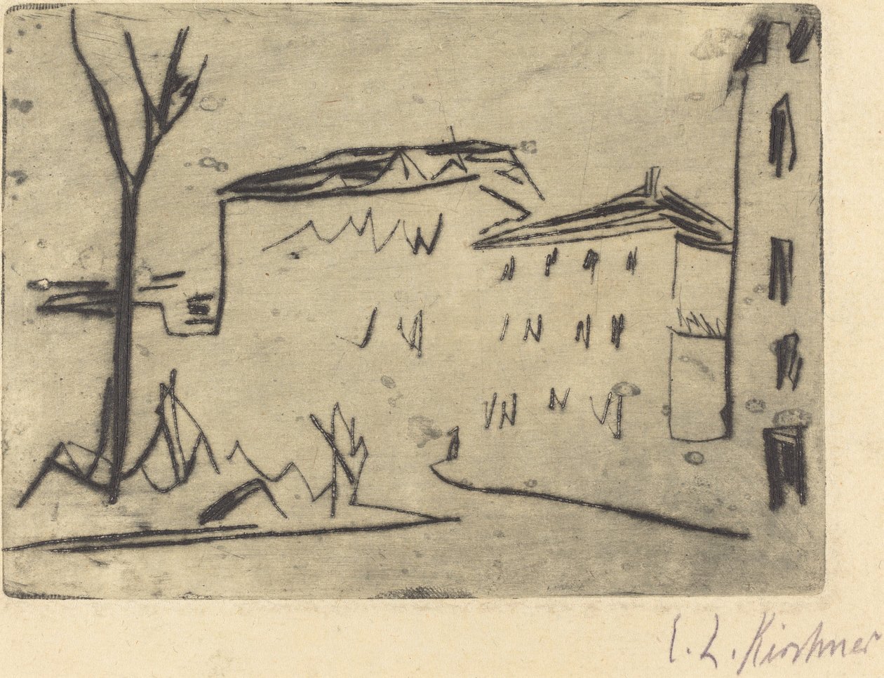 Esquina da rua em Dresden (Strassenecke Dresden) de Ernst Ludwig Kirchner