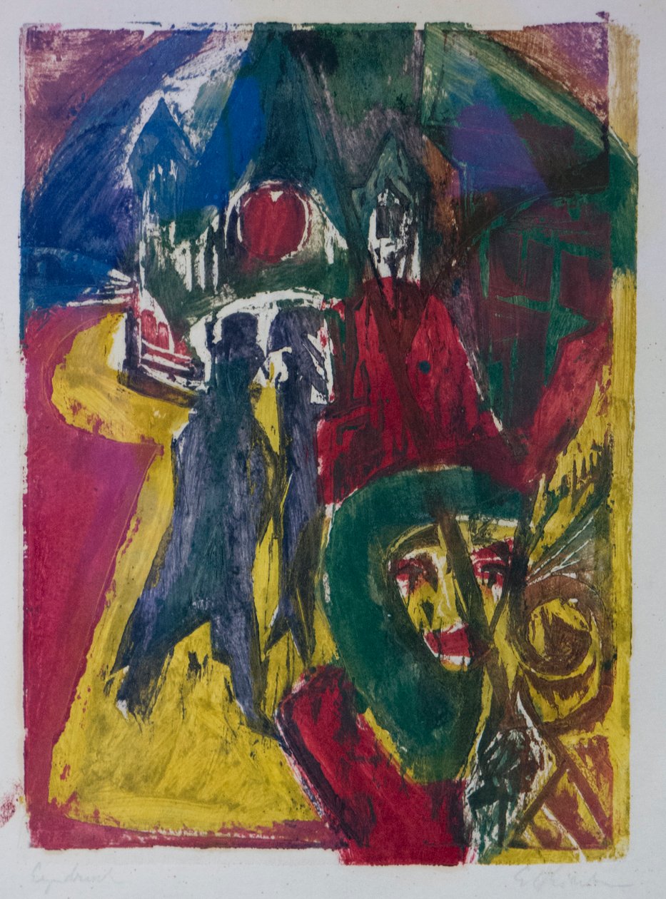 Rua com Cocotte, Berlin Street Scene, 1915-1916. de Ernst Ludwig Kirchner