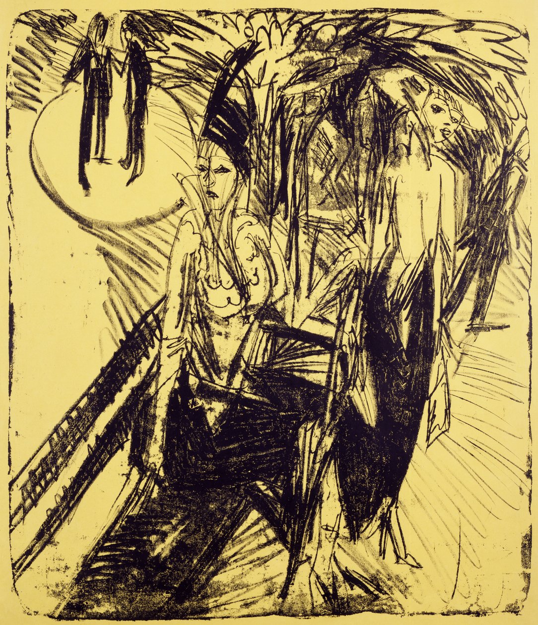 Caminhantes de rua em Kurfurstendamm de Ernst Ludwig Kirchner