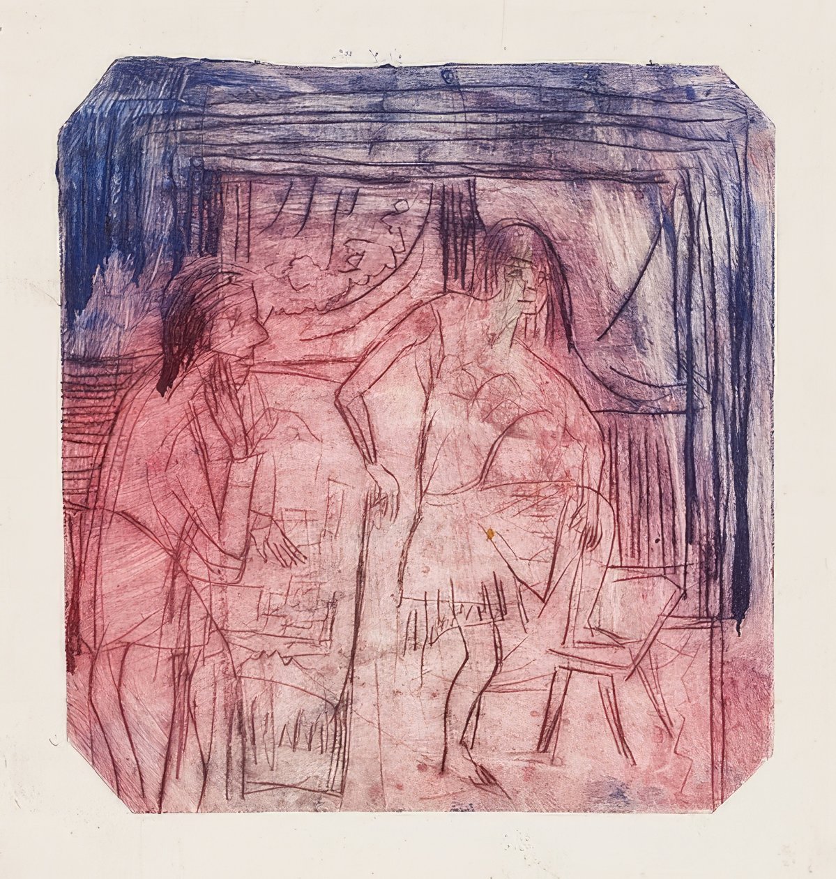 Cena no quarto. 1921 de Ernst Ludwig Kirchner