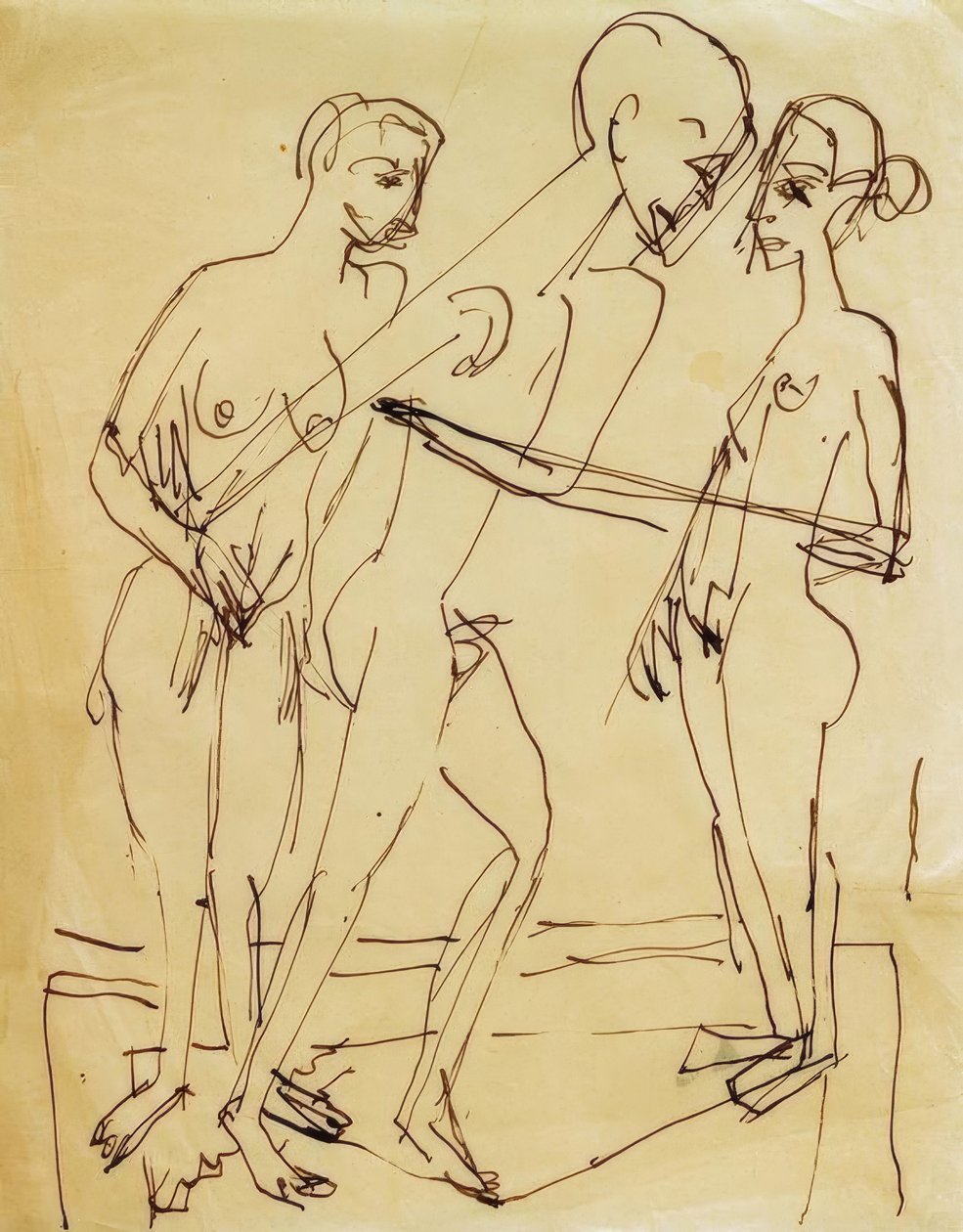 Dança entre as mulheres de Ernst Ludwig Kirchner