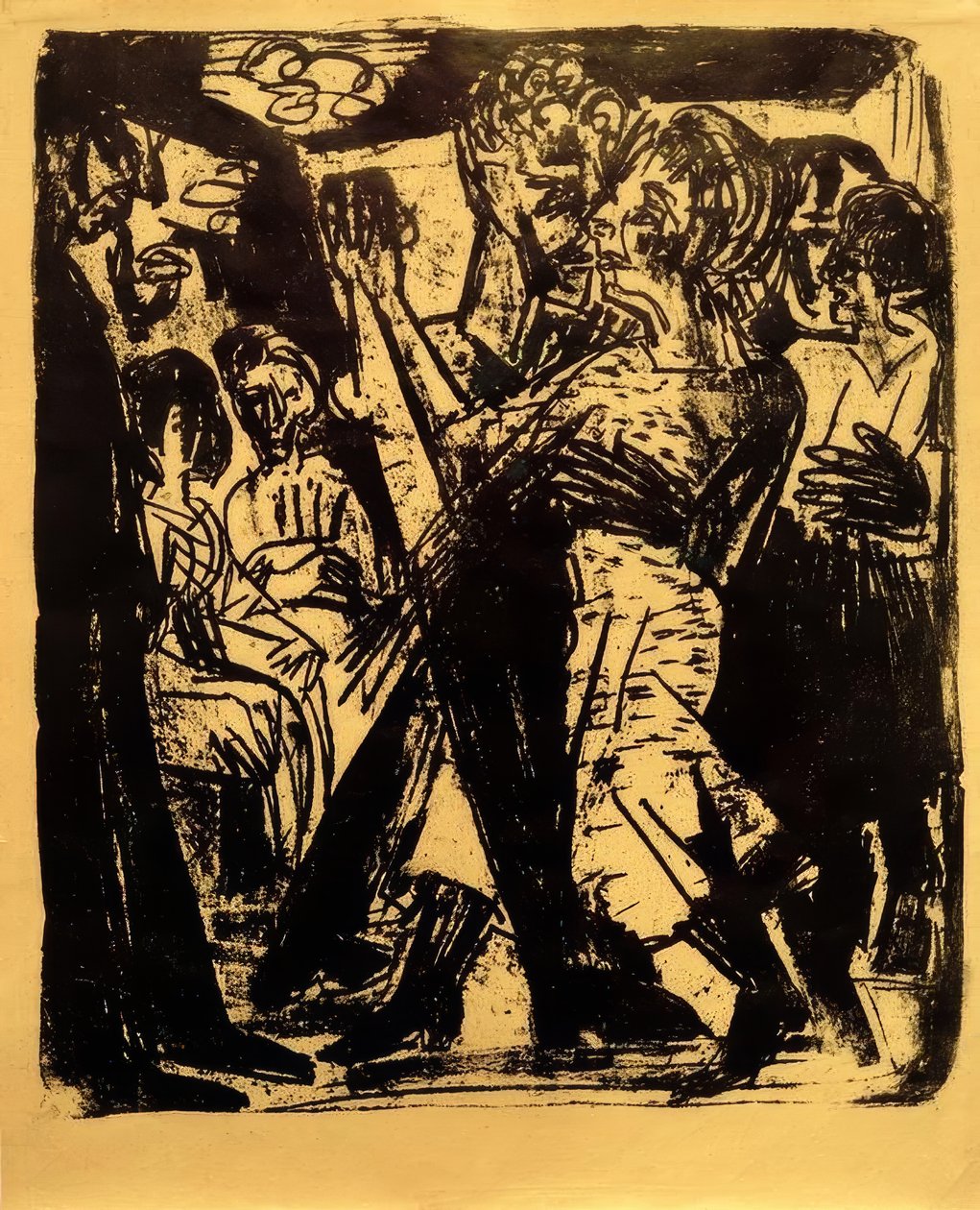 Casal de camponeses dançando de Ernst Ludwig Kirchner