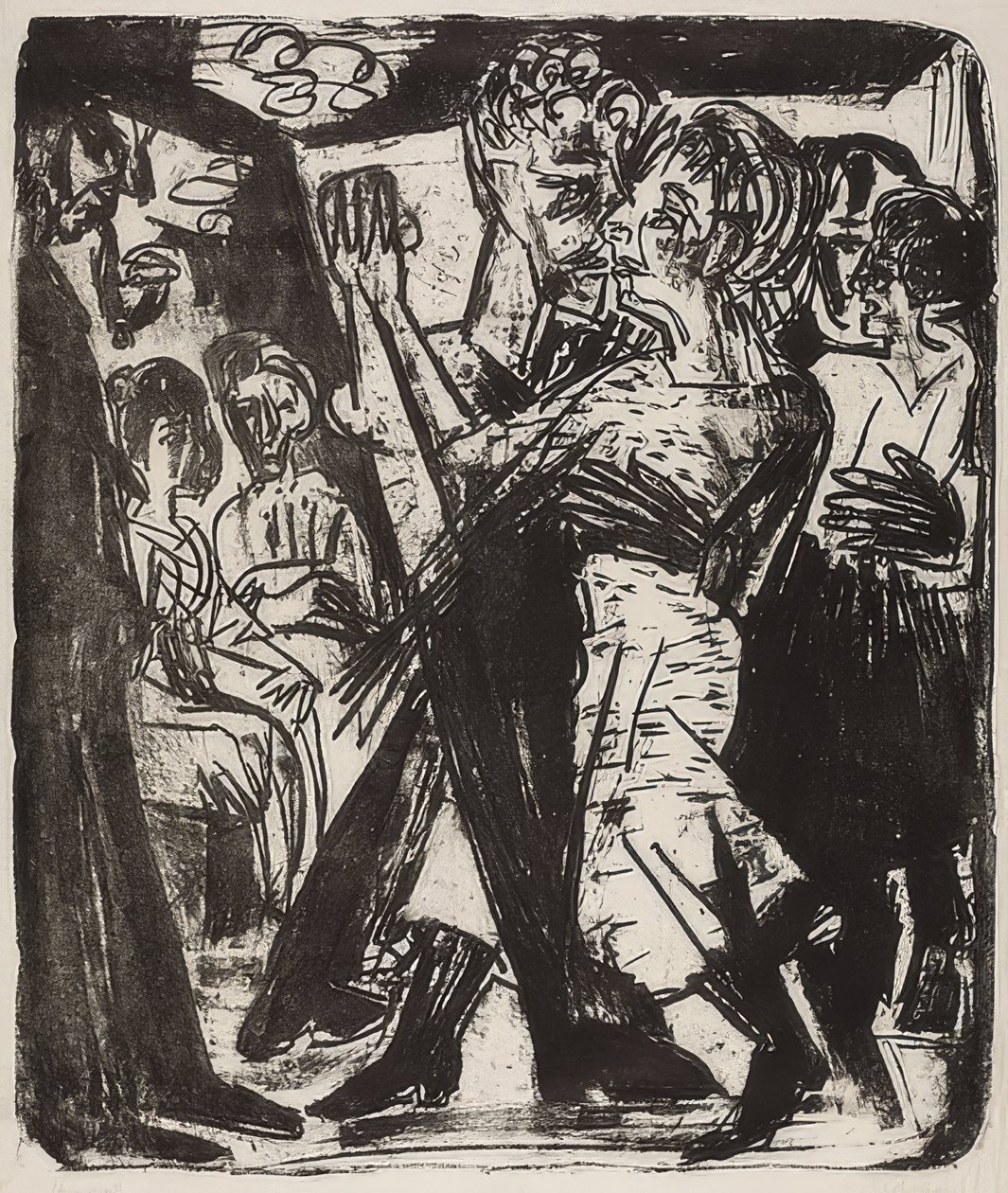 Casal de camponeses a dançar. 1920 de Ernst Ludwig Kirchner