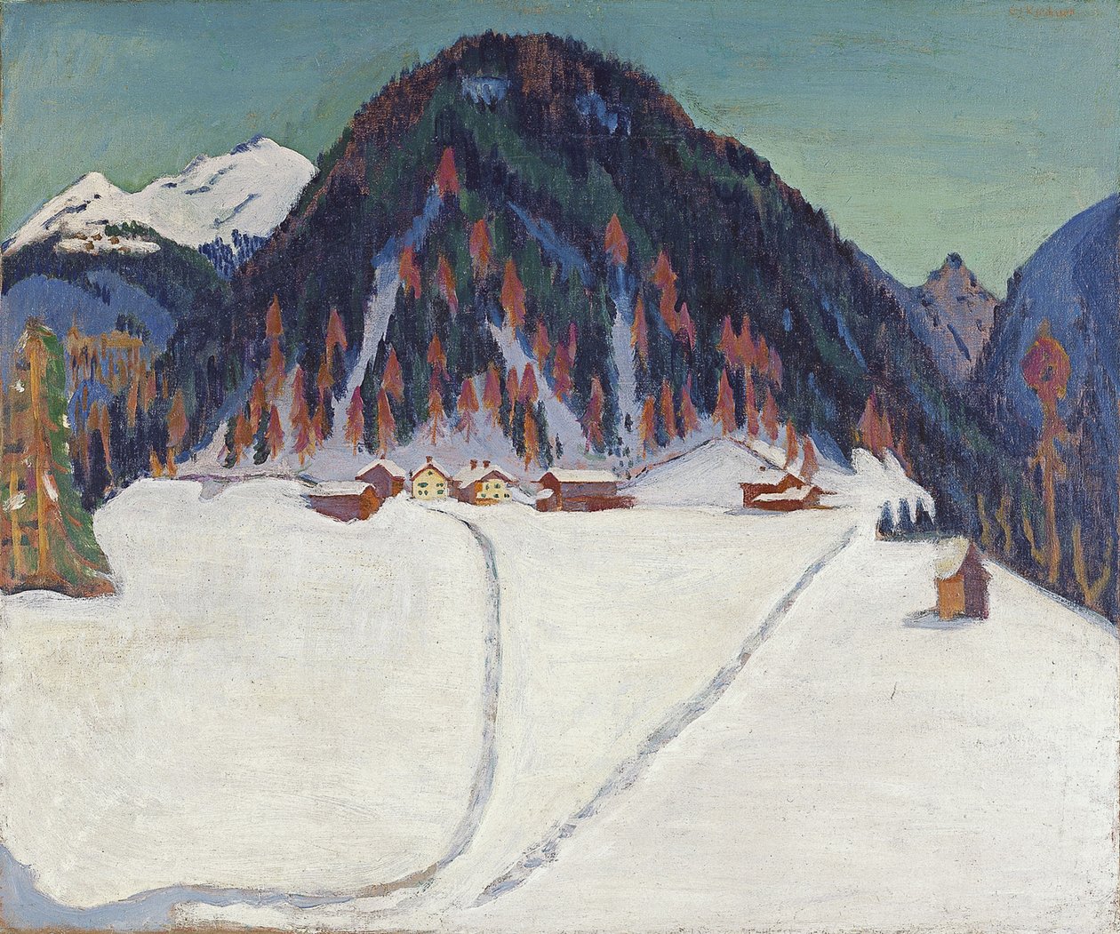 O Junkerboden sob a neve, ca 1936-1938 de Ernst Ludwig Kirchner