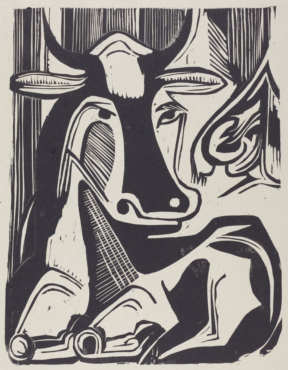 «The Large Cow Lying Down» (A Grande Vaca Deitada) de Ernst Ludwig Kirchner