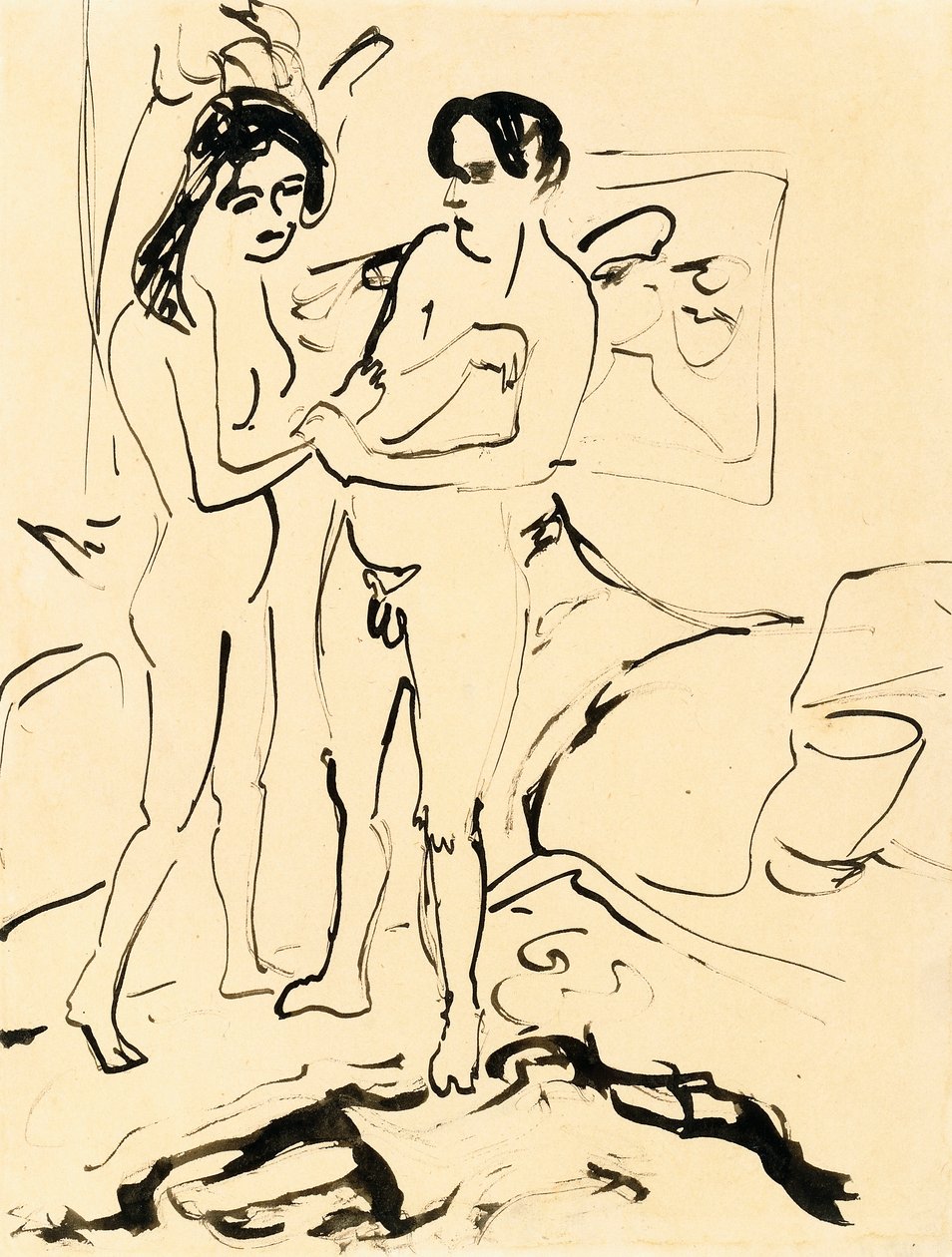 O par, c.1907 de Ernst Ludwig Kirchner