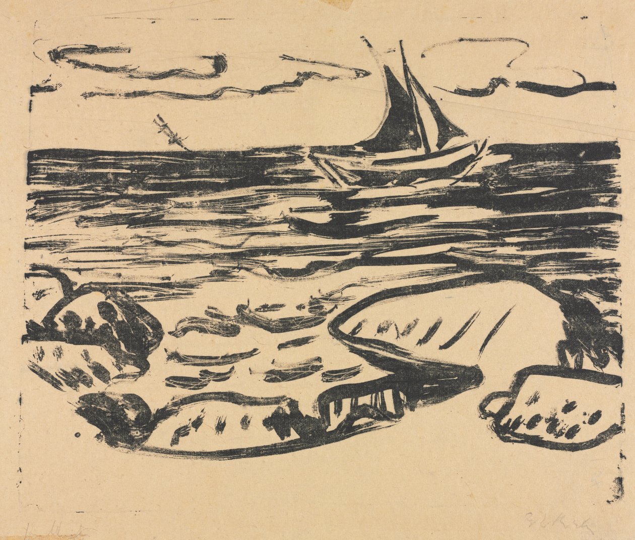 O mar perto de Staberhuk de Ernst Ludwig Kirchner