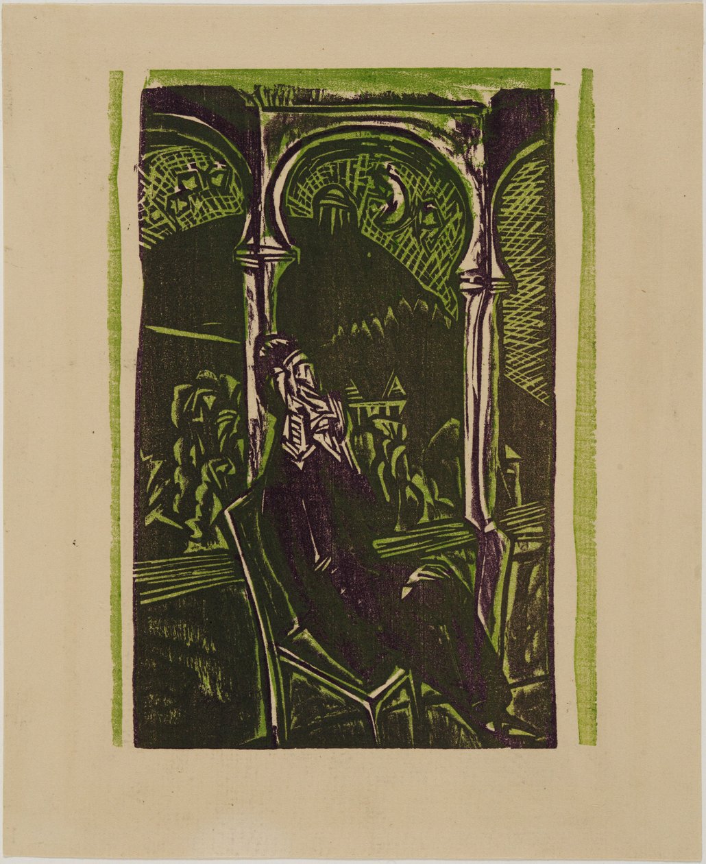 Homem sonhador - Botho Graef sentado na sua varanda, Jena de Ernst Ludwig Kirchner