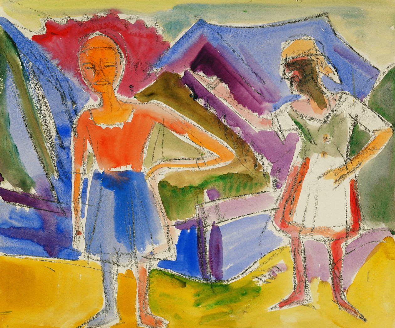 Duas figuras; Duas figuras, de Ernst Ludwig Kirchner