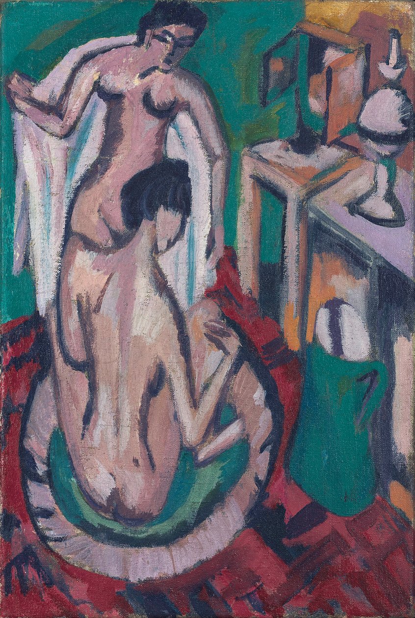 Dois nus em uma banheira rasa, c. 1912 - 1913-1920 de Ernst Ludwig Kirchner