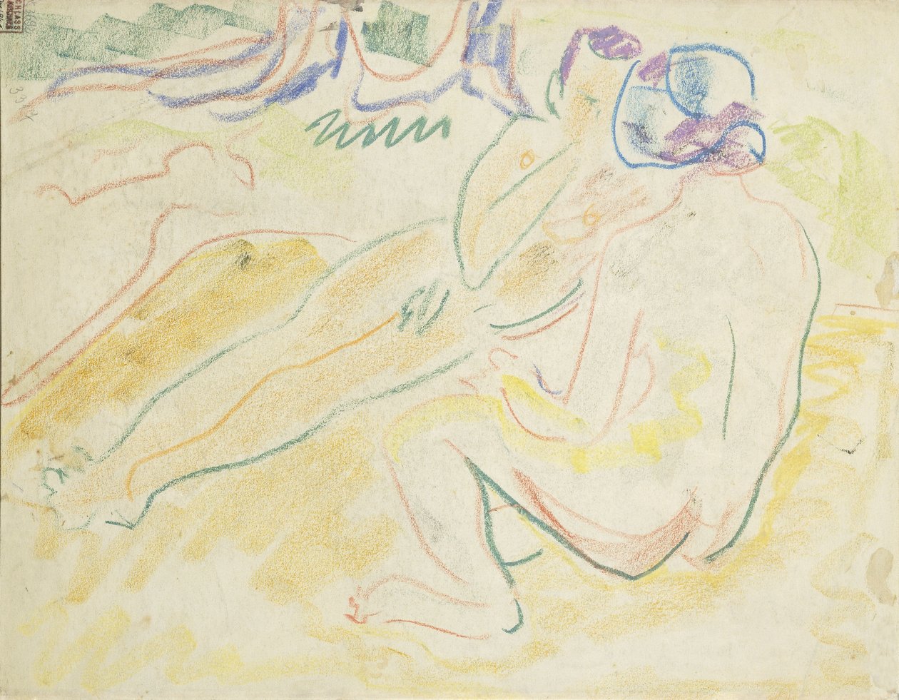 Dois nus reclináveis de Ernst Ludwig Kirchner