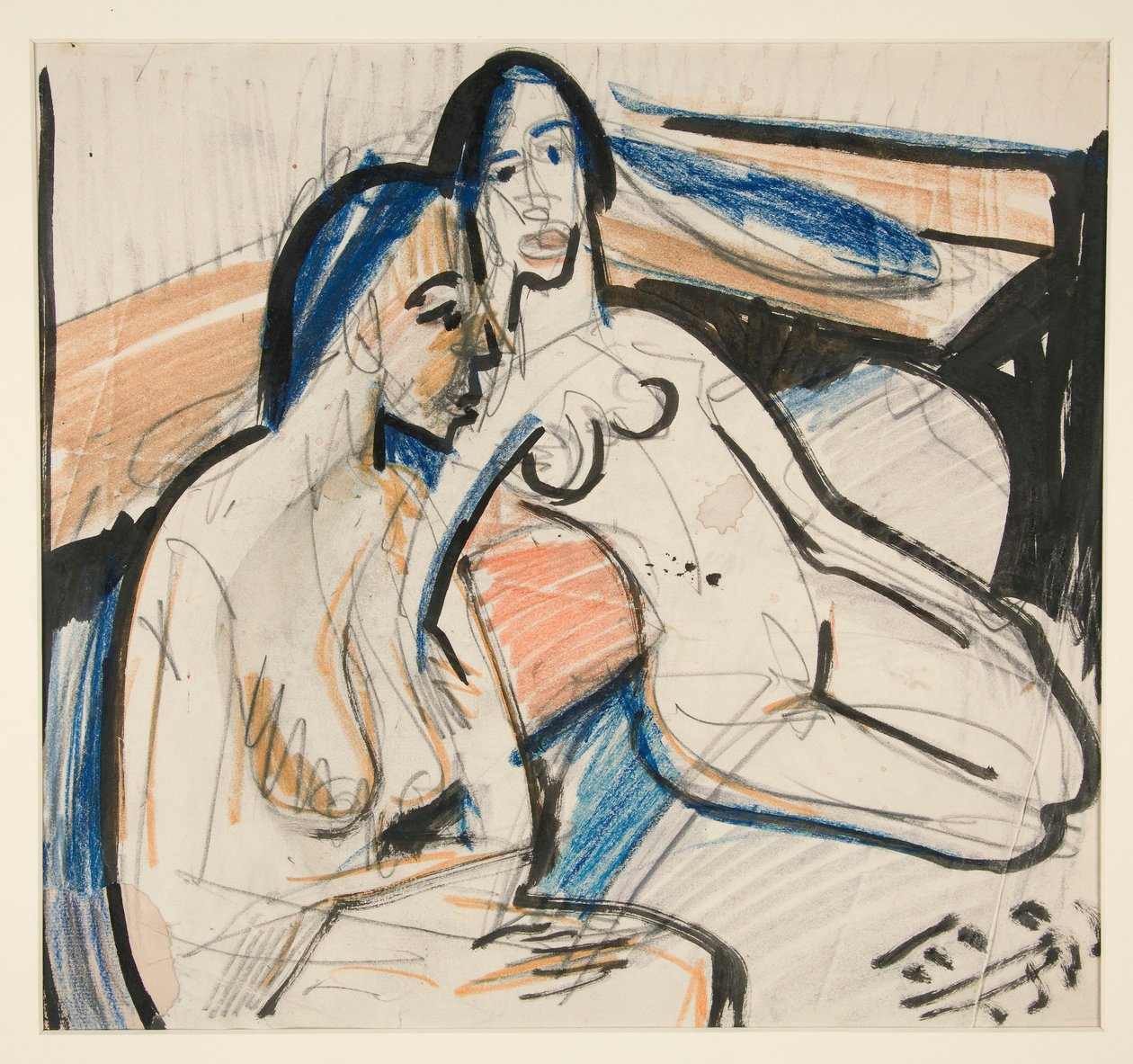 Duas mulheres sentadas em estúdio de Ernst Ludwig Kirchner