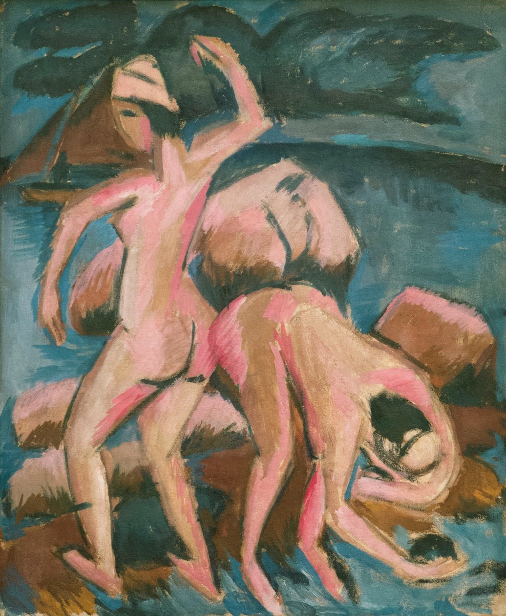 Dois banhistas Fehmarn, 1912. de Ernst Ludwig Kirchner